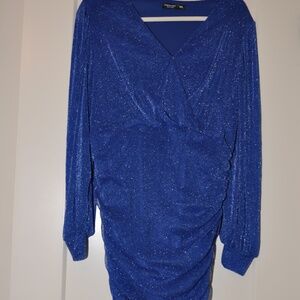 Long Sleeve Body Con Royal Blue Dress